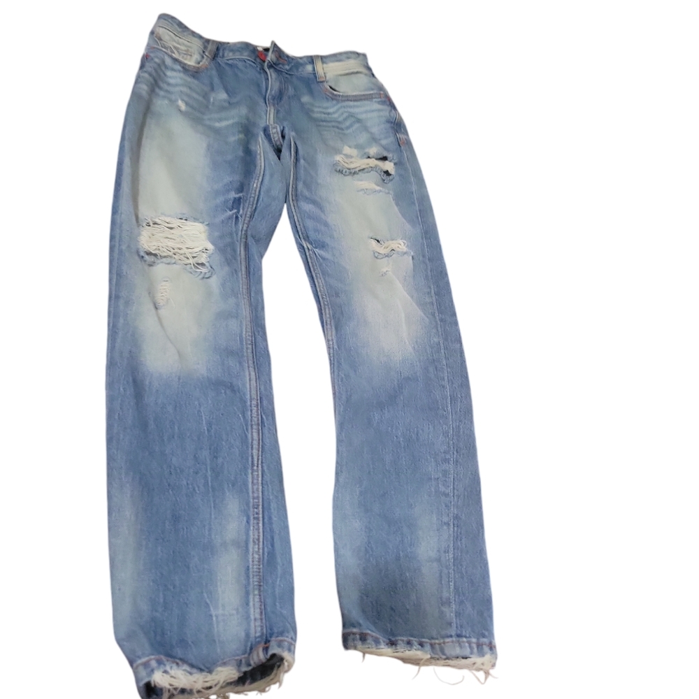 Zara distressed faded jeans